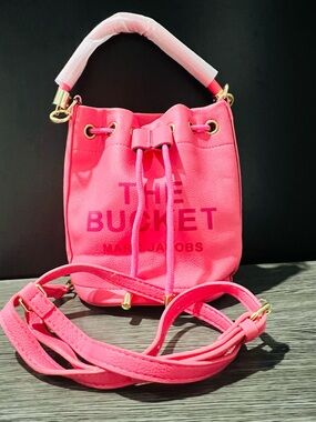 Marc Jacobs Mini Bucket Drawstring Crossbody Bag - Bright Pink